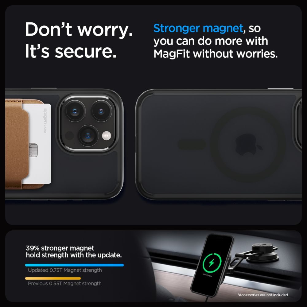 Spigen Ultra Hybrid Mag S MagSafeom, IPhone 15 Pro Max, Mraz Crna