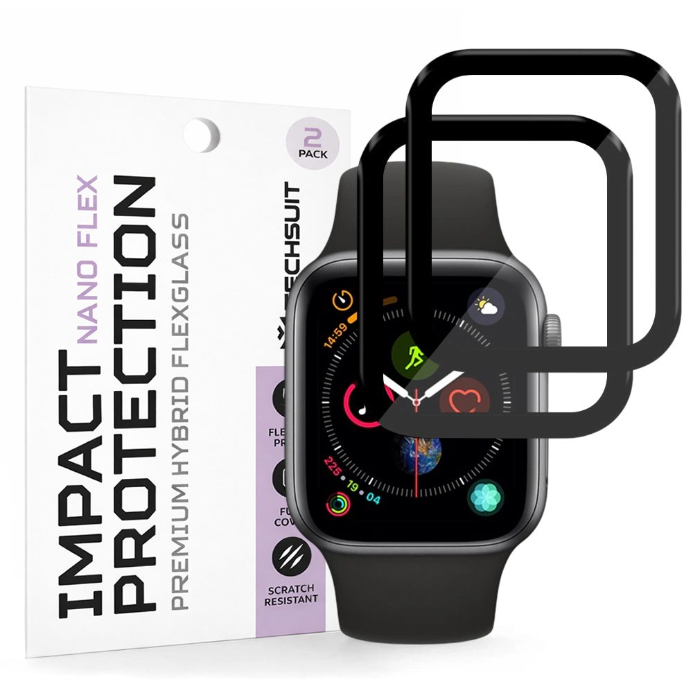 Levně Techsuit Nano Flex, Apple Watch 4 / 5 / 6 / SE / SE 2 / SE 3 40mm, 2 kusy, černé