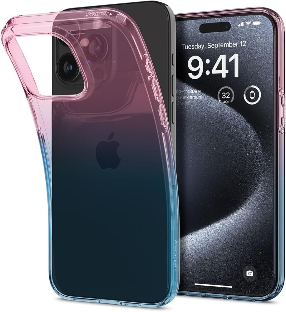 Spigen Liquid Crystal kryt na mobil, iPhone 15 Pro, růžový