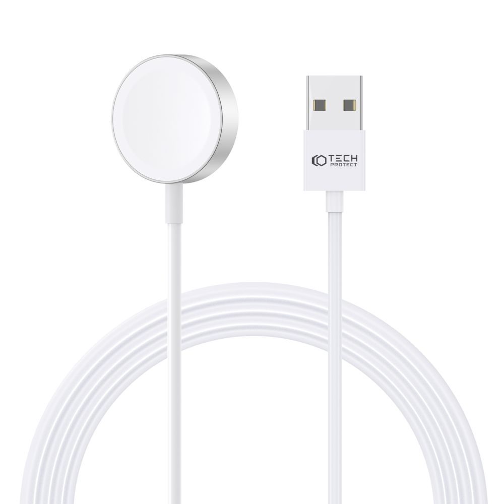 Tech-Protect UltraBoost - Magnetický nabíjecí kabel pro Apple Watch - USB-A, 1,2 m, bílý