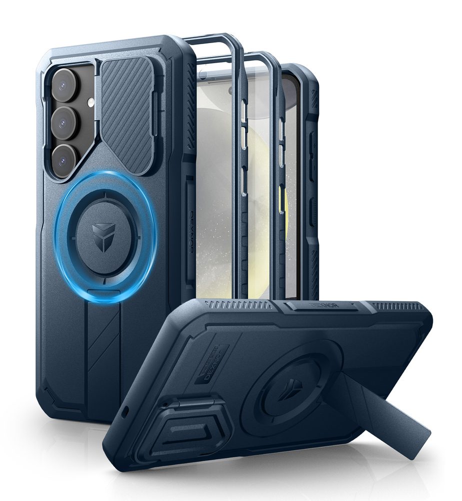 Dexnor MagSafe 360 Kickstand Camprotector obal Samsung Galaxy S25 Plus, modrý