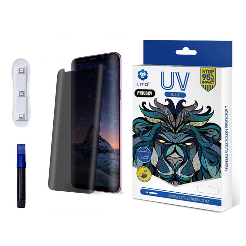 Lito 3D UV Zaščitno Kaljeno Steklo, Samsung Galaxy S9, Privacy