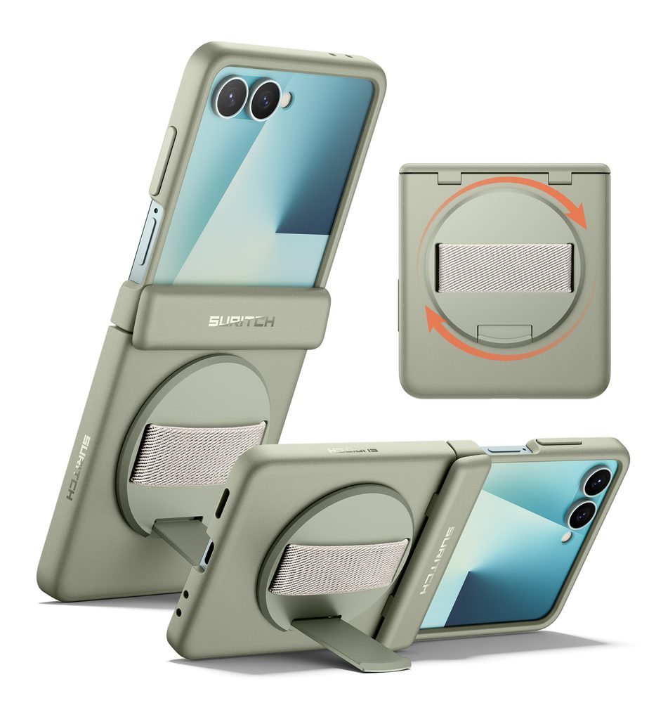 Suritch 360° Kickstand obal Samsung Galaxy Z Flip 7, zelený