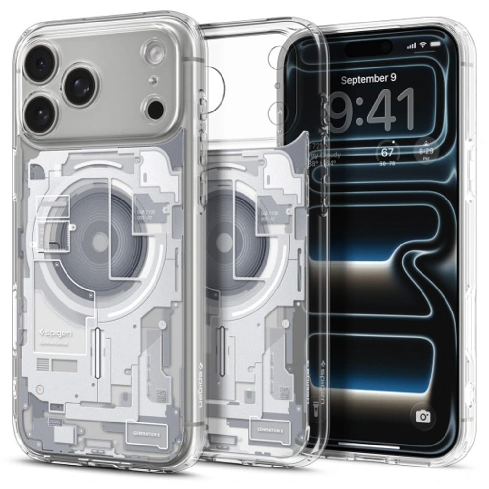 Spigen Ultra Hybrid Mag cu MagSafe, iPhone 17 Pro / 18 Pro, zero one, alb