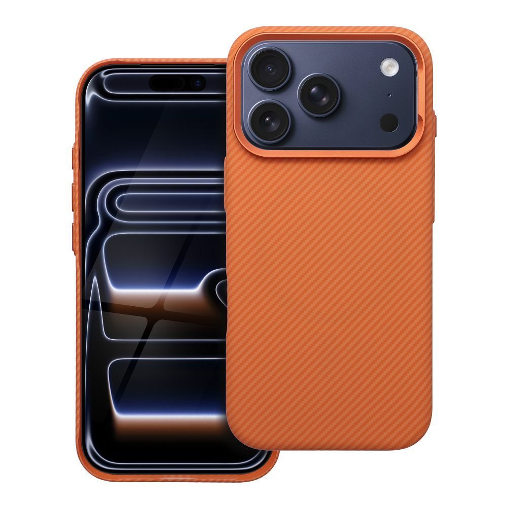 Levně Kevlar MagSafe pouzdro, iPhone 17 Pro, oranžové