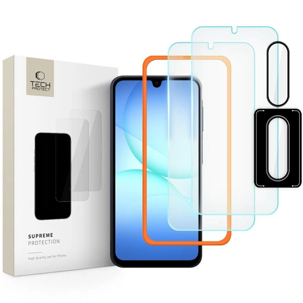 Levně Tech-Protect Supreme set, 2 tvrzené skla s aplikátorem + sklo na čočku, Samsung Galaxy A17 4G / 5G