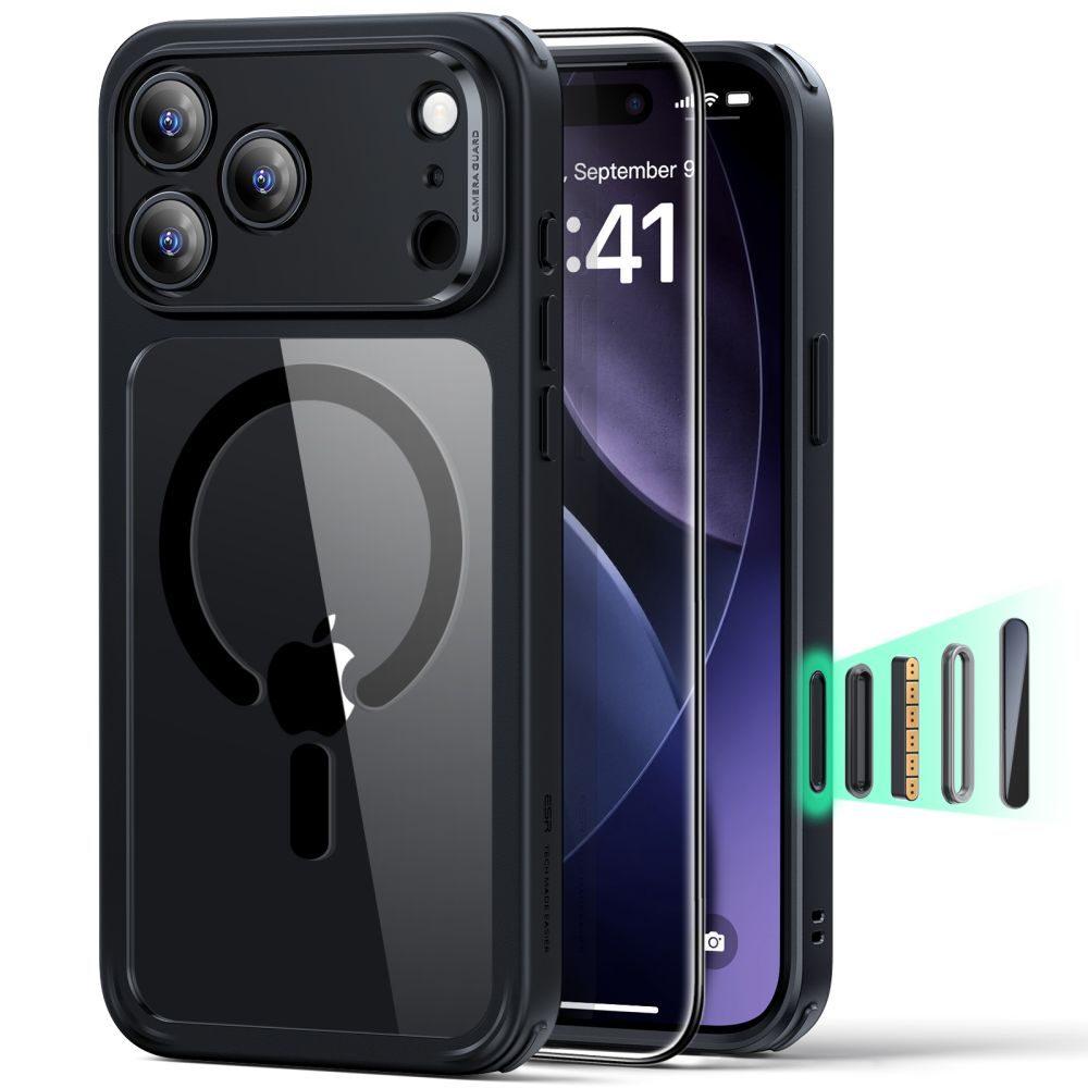 Levně ESR Classic Hybrid MagSafe + tvrzené sklo, iPhone 17 Pro, černé