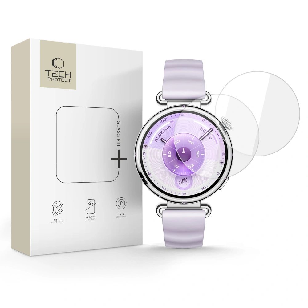 Levně Tech-Protect Tvrzené sklo Glass Fit+, Huawei Watch GT 6 (41 mm), 2 kusy