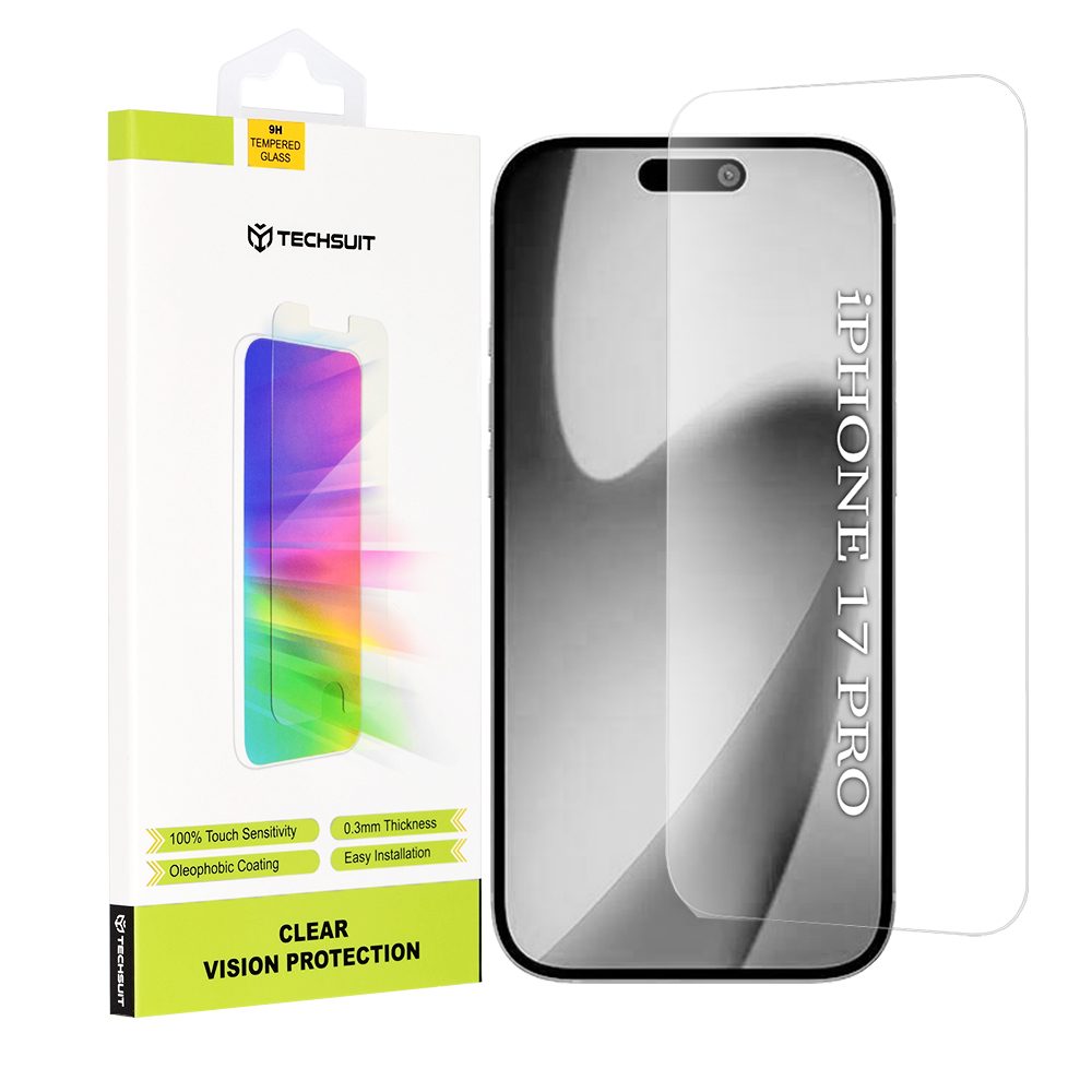 Levně Techsuit Clear Vision Tvrzené sklo, iPhone 17 Pro