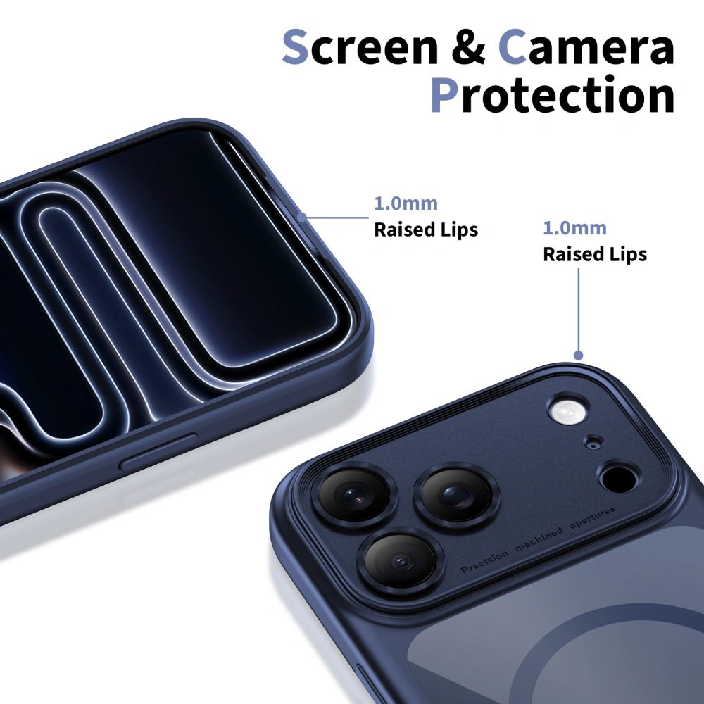 Tech-Protect MagPeak MagSafe CC, iPhone 17 Pro, tmavomodrý / priehľadný