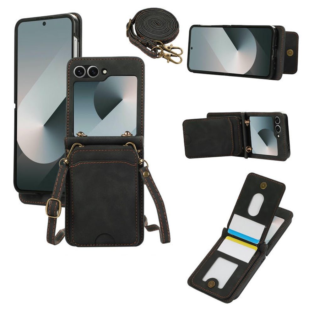 Crossbody obal, Samsung Galaxy Z Flip 6, černý