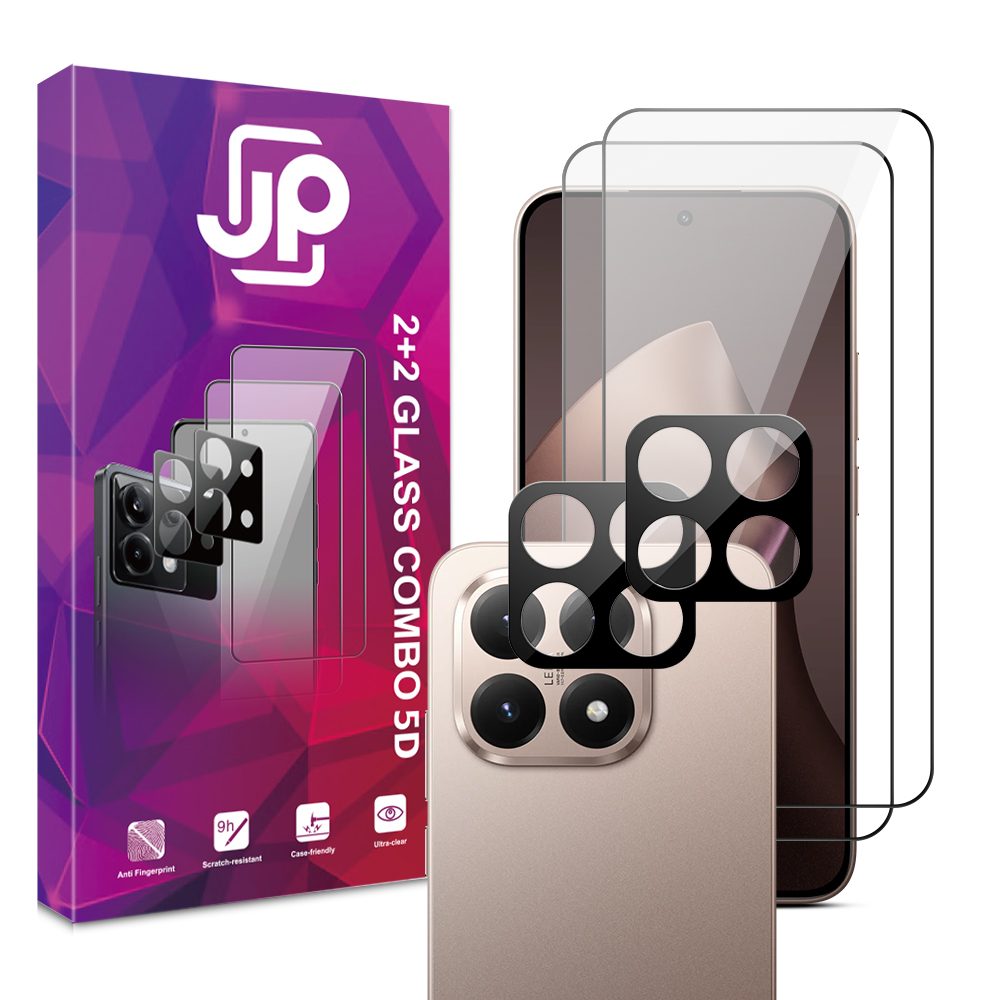 Levně JP 5D Combo pack, Sada 2 5D tvrzených skel a 2 sklíček na fotoaparát, Xiaomi 15T