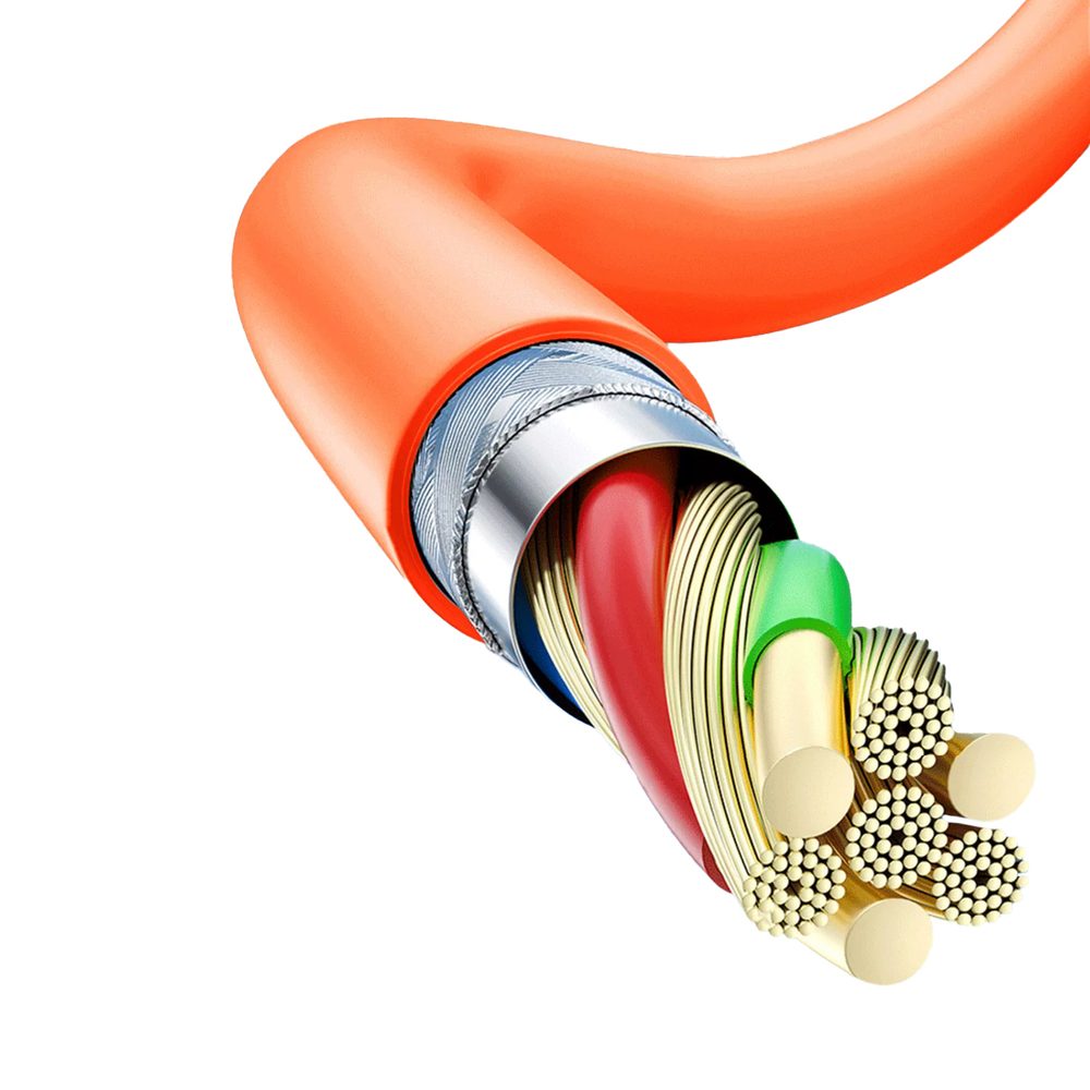 Dudao Cablu înclinat Rotativ Cu 180°, USB-A - Lightning, 30 W, 1 M, Portocaliu