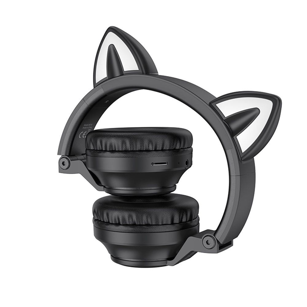 Borofone BO18 Cat Ear Bluetooth Fejhallgató, Fekete