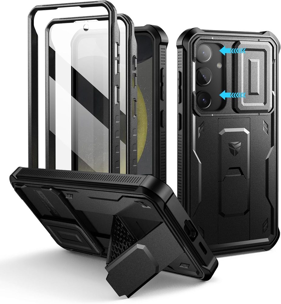 Levně Dexnor 360 Kickstand Camprotector obal Samsung Galaxy S24, černý