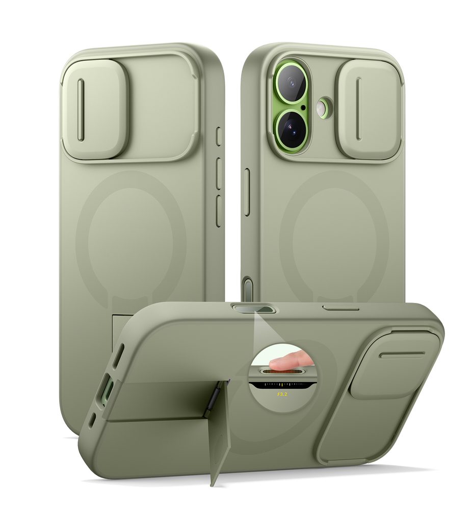 Levně Suritch MagSafe Kickstand Camprotector obal iPhone 17, zelený