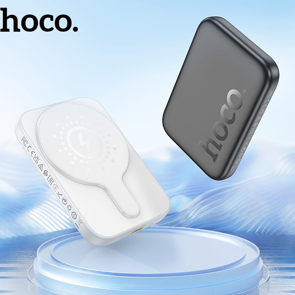 Hoco PowerBank Esteem J117, MagSafe Töltés, PD20W, QC3.0, 5000mAh, Fehér