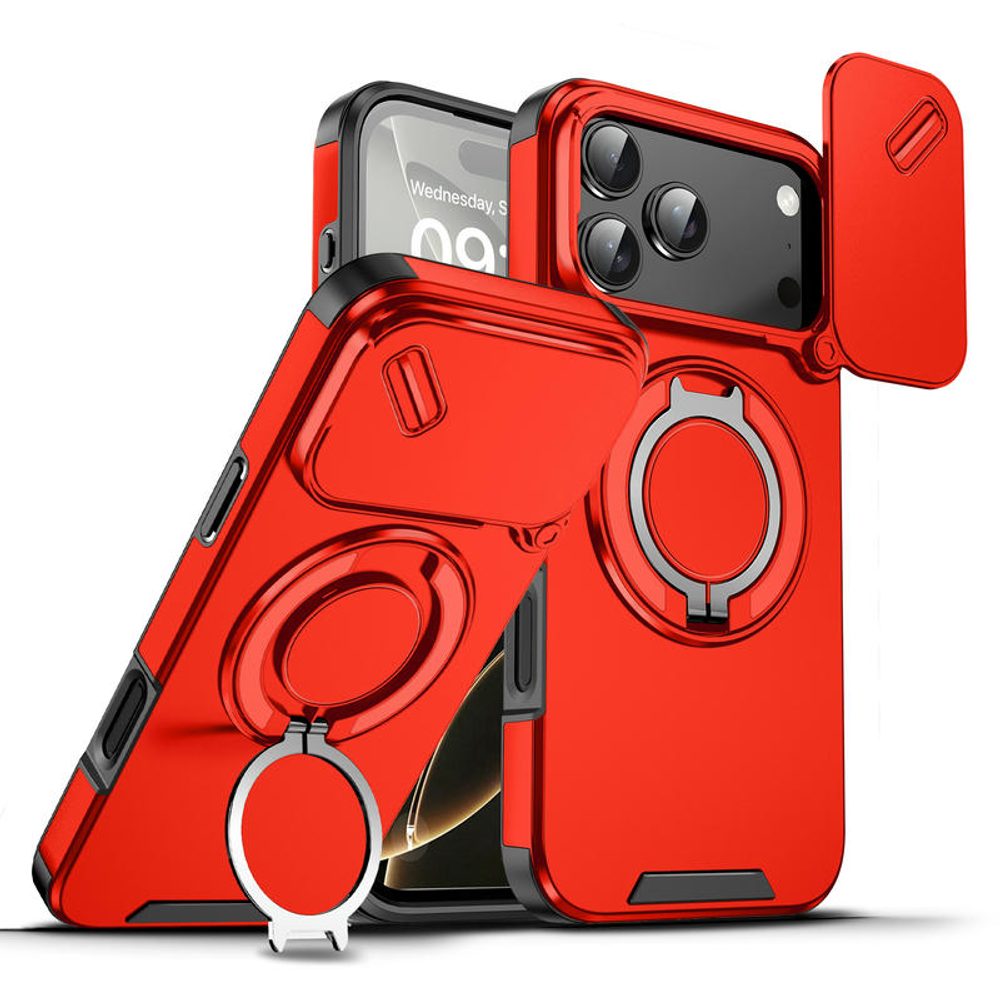 Camslide Stand tok, iPhone 17 Pro Max, piros