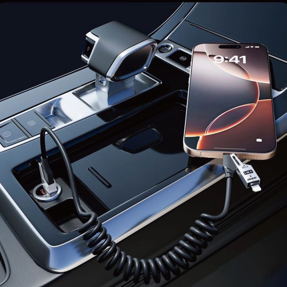 Dudao L20 Pro kábel 4v1 USB-A / USB-C - Lightning / USB-C, čierny