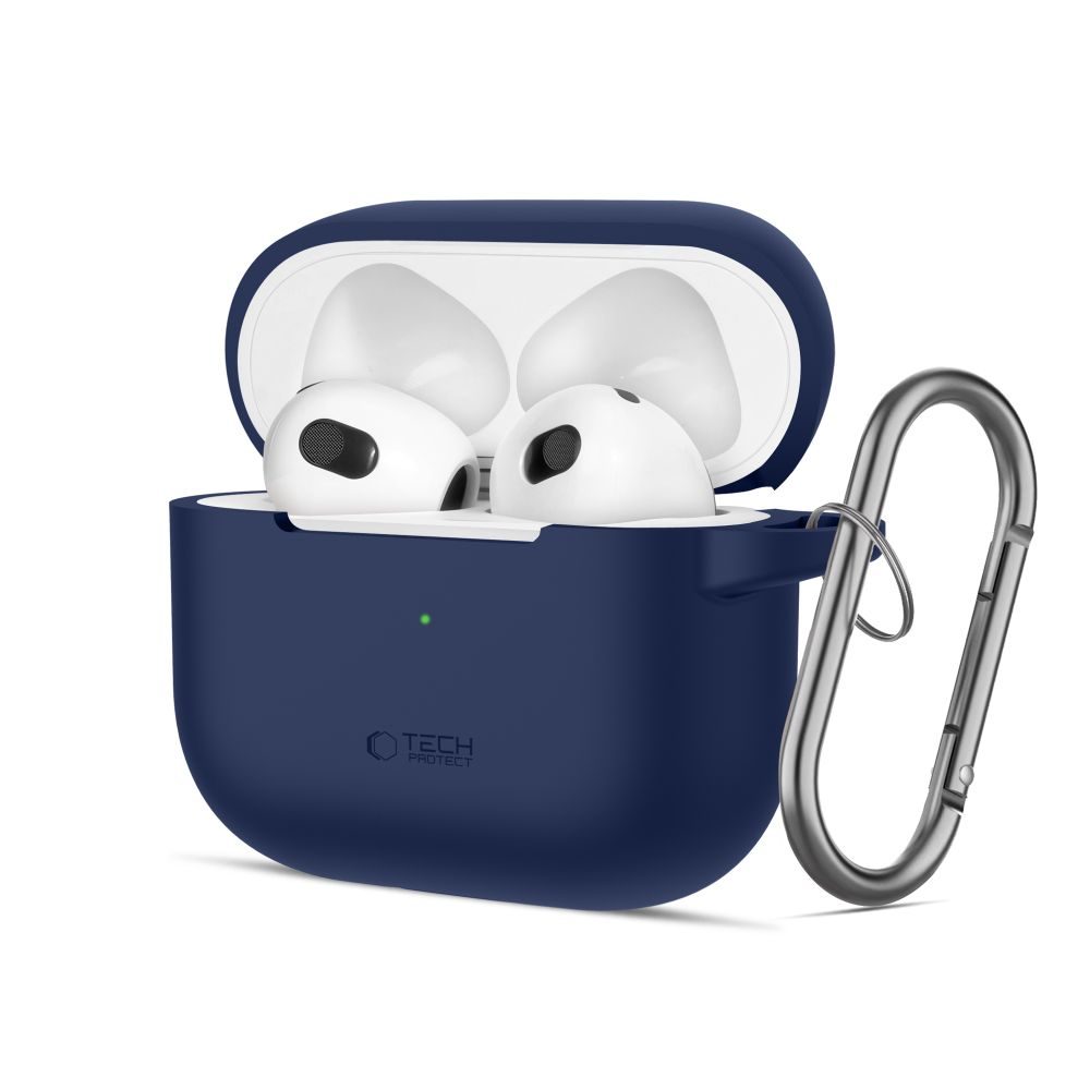 Levně Tech-Protect Silikonové pouzdro, Apple AirPods 3, modré