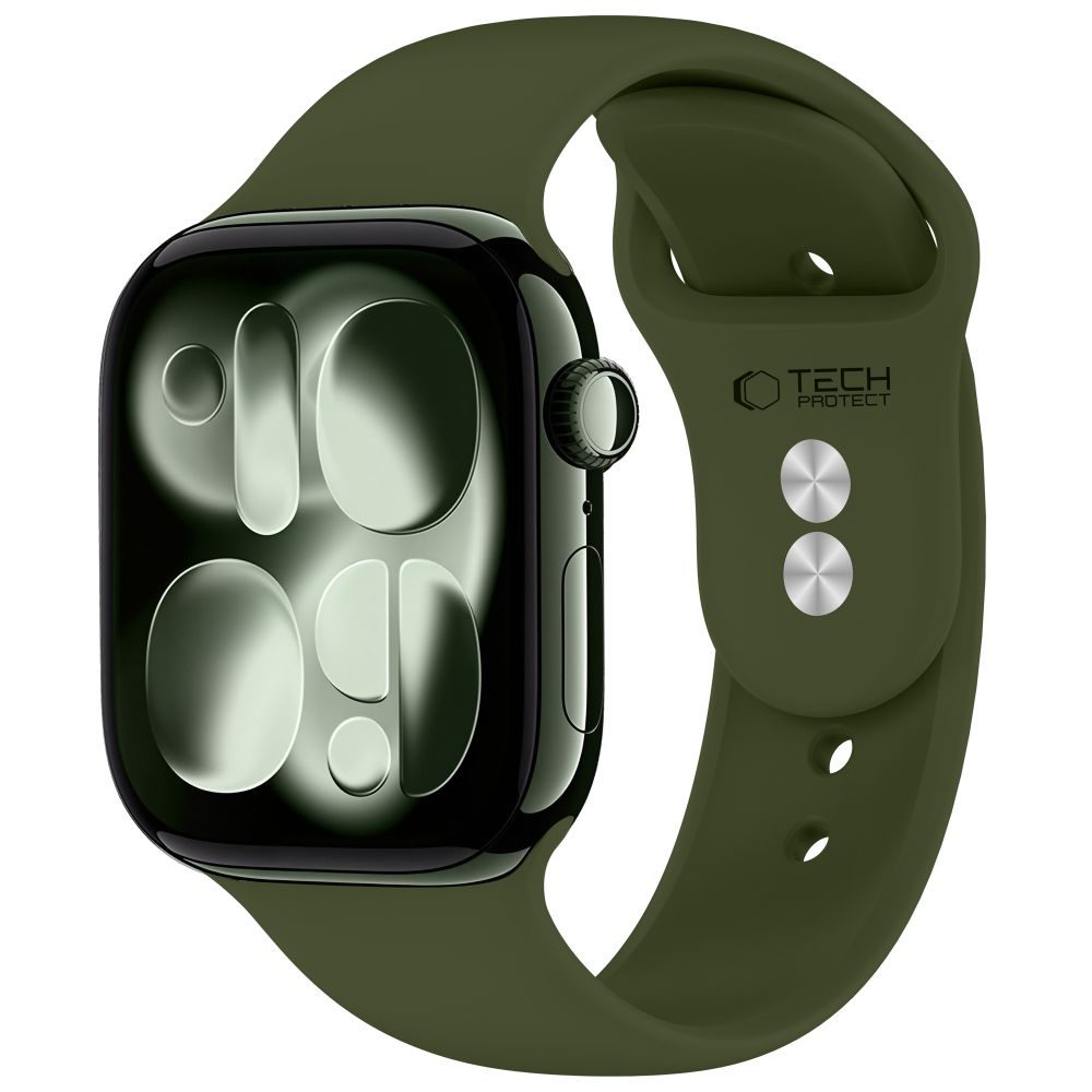 Tech-Protect Silicone narukvica, Apple Watch 8 / 9 / 10 / 11 / 12 / SE / Ultra (44 / 45 / 46 / 49 mm), maslinasto zelena