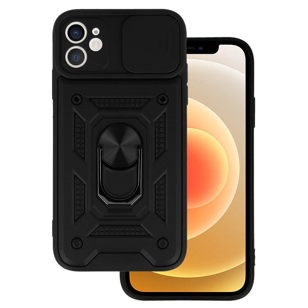 Slide Camera Armor Case Maska, IPhone 12, Crni
