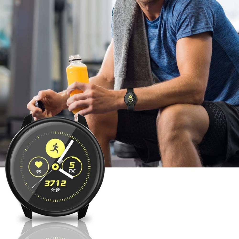 Husă 2 în 1 Cu Folie De Sticlă, Pentru Samsung Galaxy Watch Active 2, 44 Mm, Transparentă