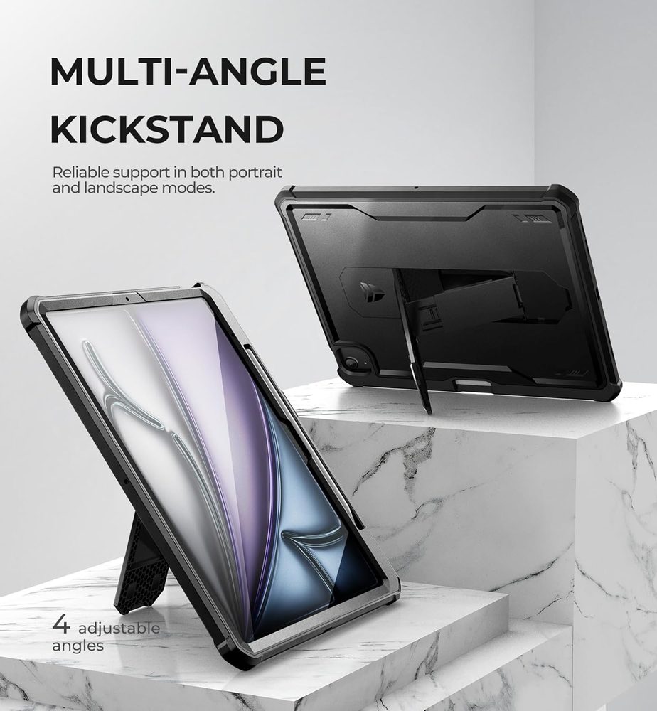 Dexnor 360 Kickstand obal iPad Air 13 2024 / 2025 / 2026, čierny