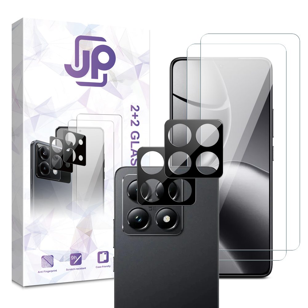 JP Combo pack, Sada 2 tvrzených skel a 2 sklíček na fotoaparát, Xiaomi 14T