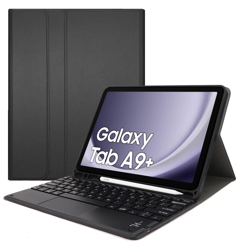 Bluetooth billentyűzetet tartalmazó tok Samsung Galaxy Tab A9 Plus, fekete