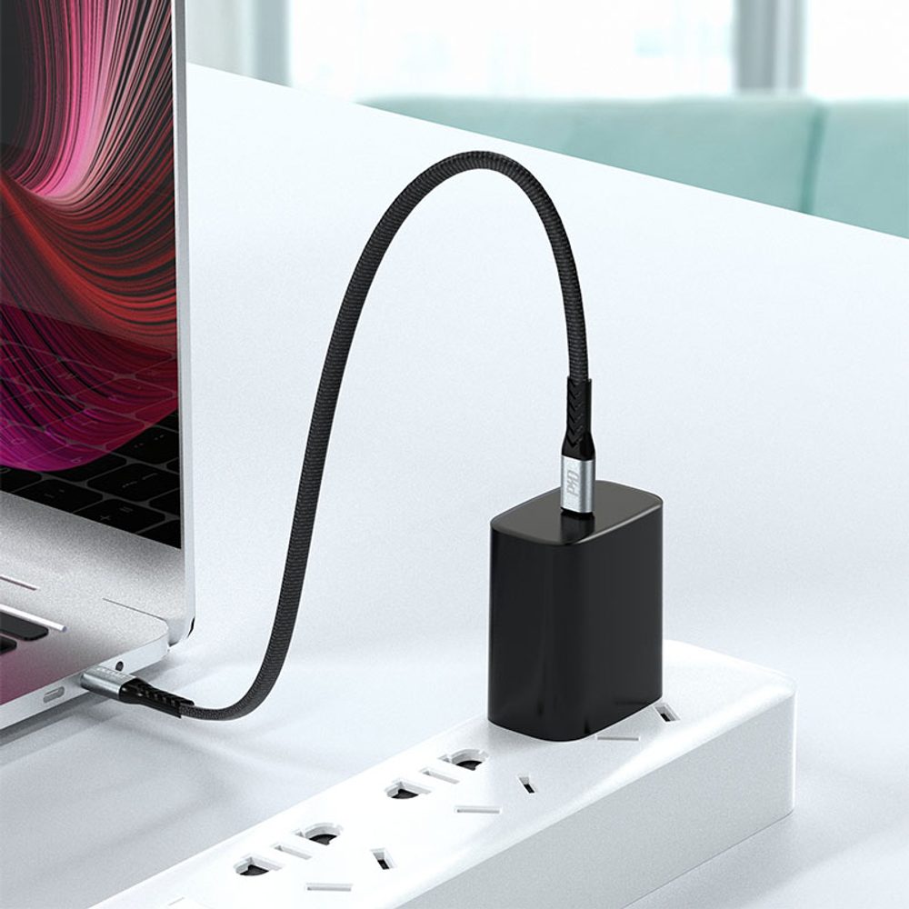 Dudao L10C kábel USB-C - USB-C, PD 100W 5A, 0,23 m, čierny