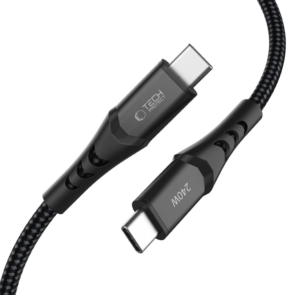 Tech-Protect UB11T UltraBoost kábel USB-C, PD240W/QC3.0, 1m, čierny