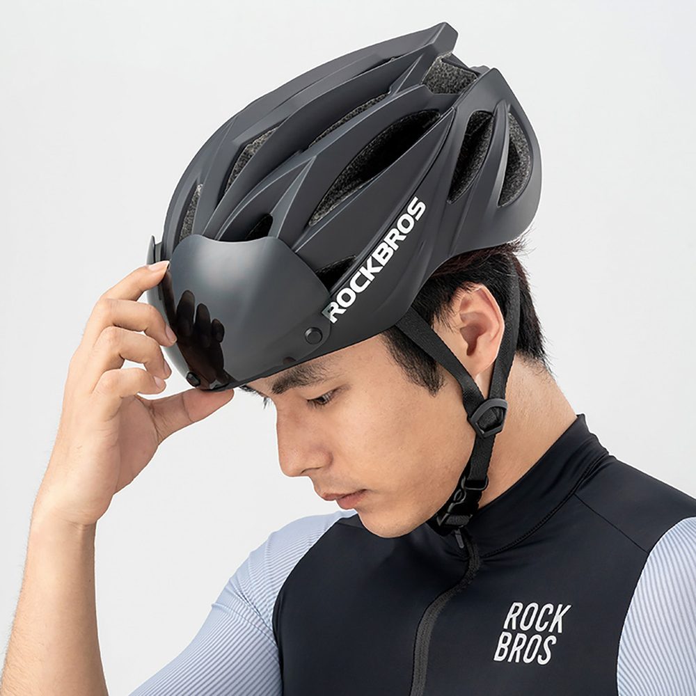 Rockbros Cyklistická prilba s šiltom, zelená