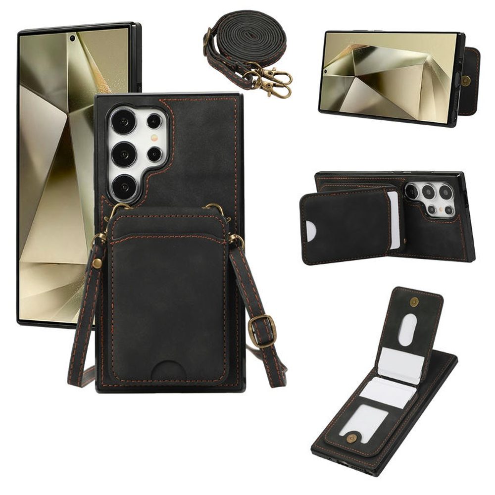 Levně Crossbody obal, Samsung Galaxy S25 Ultra, černý
