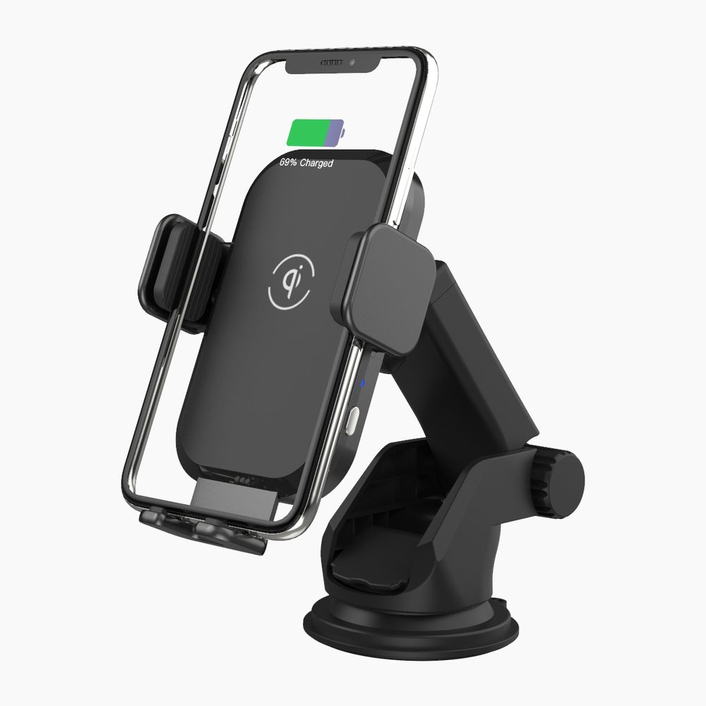 Levně Držák telefonu na palubní desku auta a do větráčku s bezdrátovým nabíjením, 15W, Qi, C20