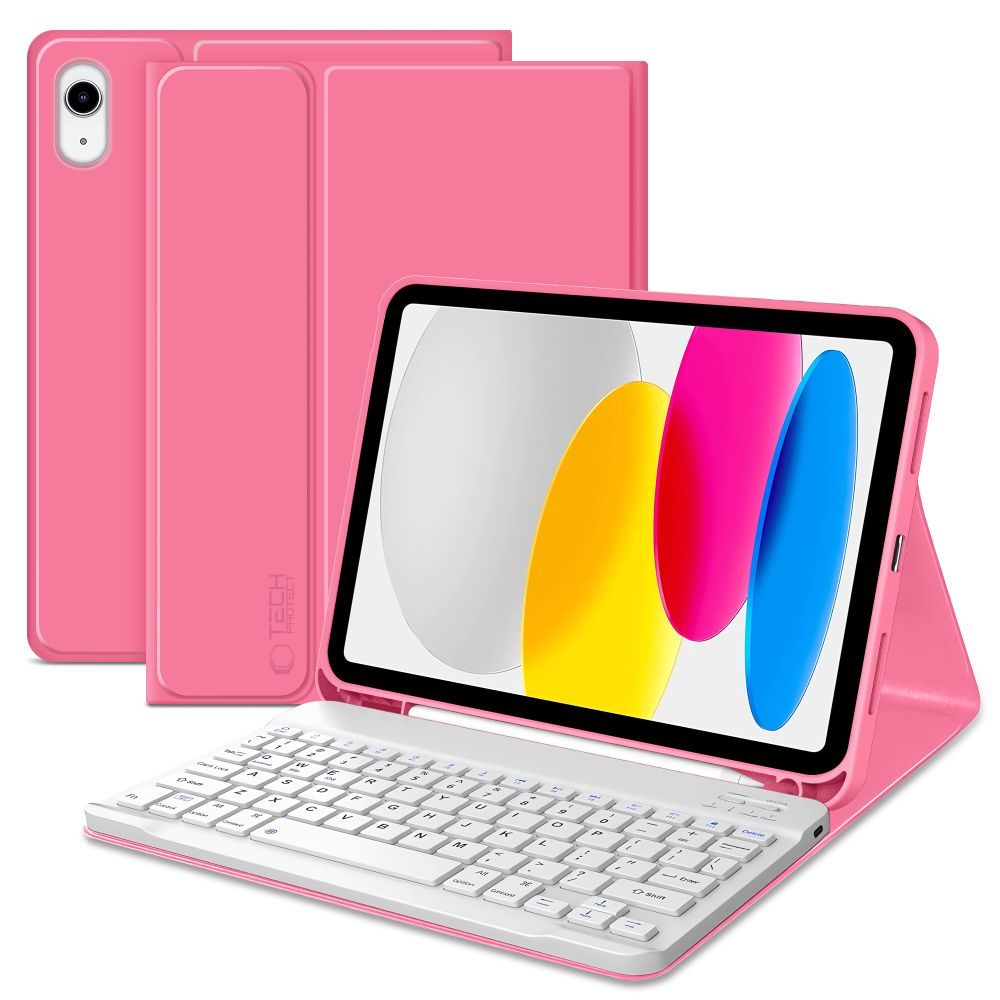 Husă Tech-Protect SC Pen + tastatură, Apple iPad 10.9" 10 / 2022 / 11" 11 / 2025, roz