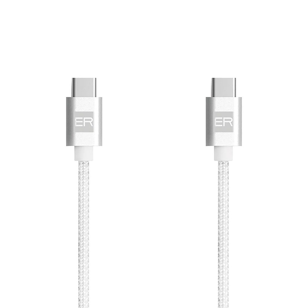 Levně ER POWER Kabel USB-C - USB-C, 5A, 100W, 2 m, bílý