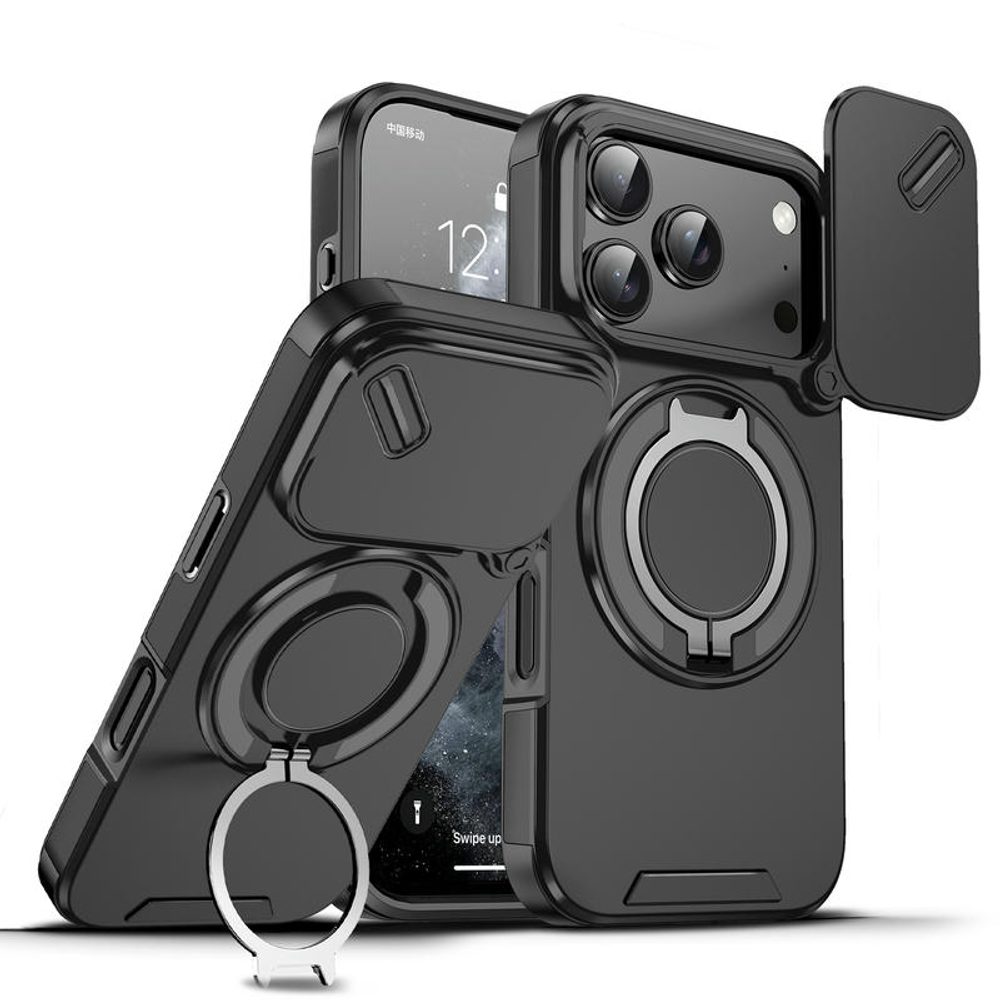 Camslide Stand obal, iPhone 17 Pro, čierny