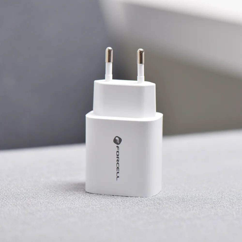 Adapter Forcell S Priključkom USB-C In USB A, 3A, 30W S Funkcijo Polnjenja PD In QC 4.0