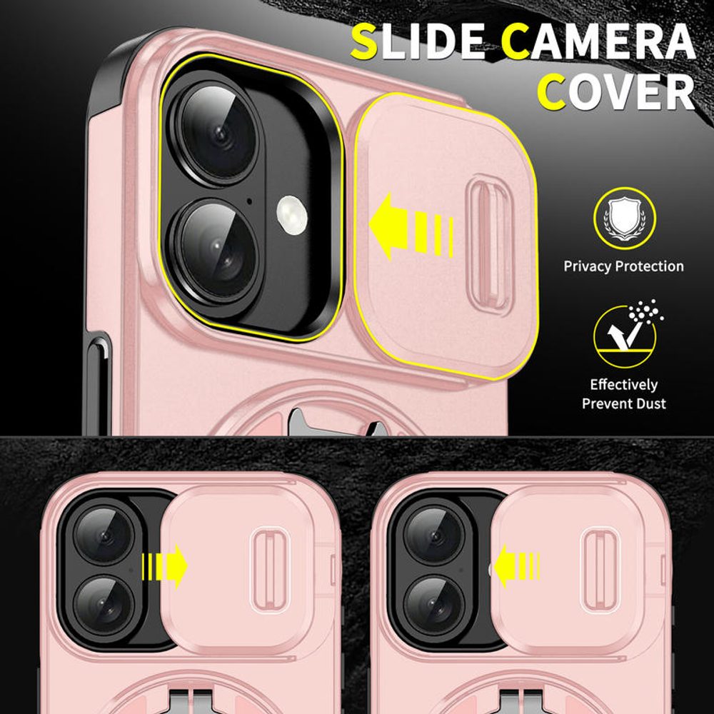 Camslide Stand obal, iPhone 17, ružový