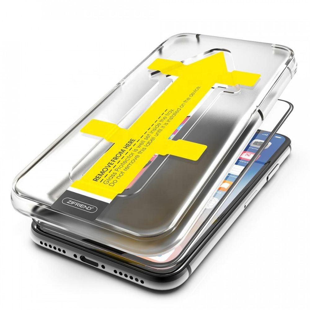 Zifriend, IPhone 12 Pro Max, 3D Zaščitno Kaljeno Steklo Full Cover Z Aplikatorjem, črno