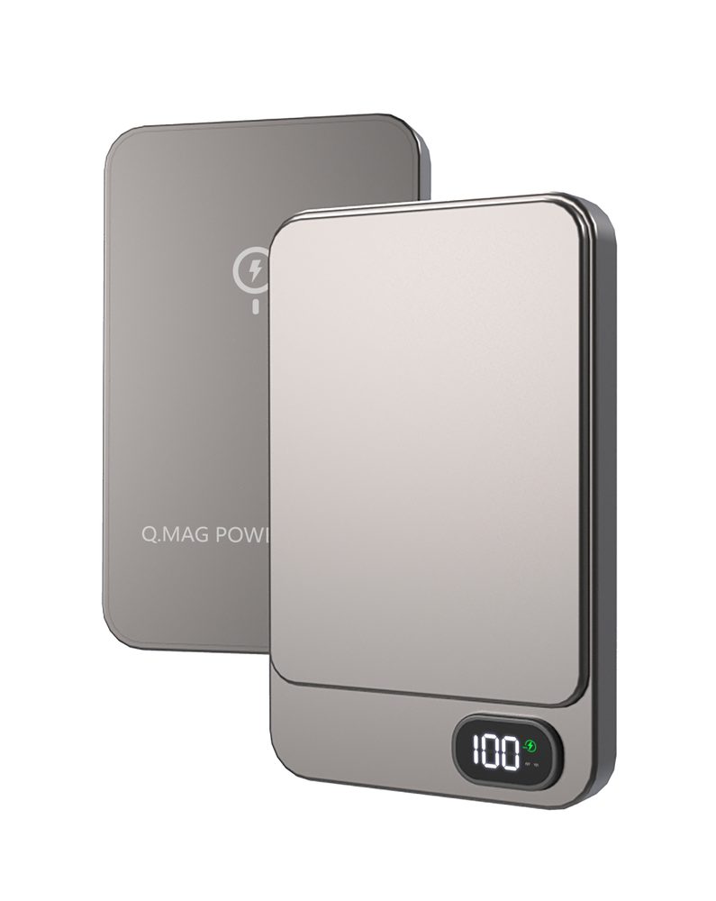 Fém Magsafe vezeték nélküli power bank kijelzővel, 10000mAh, QC, PD20W, arany színű