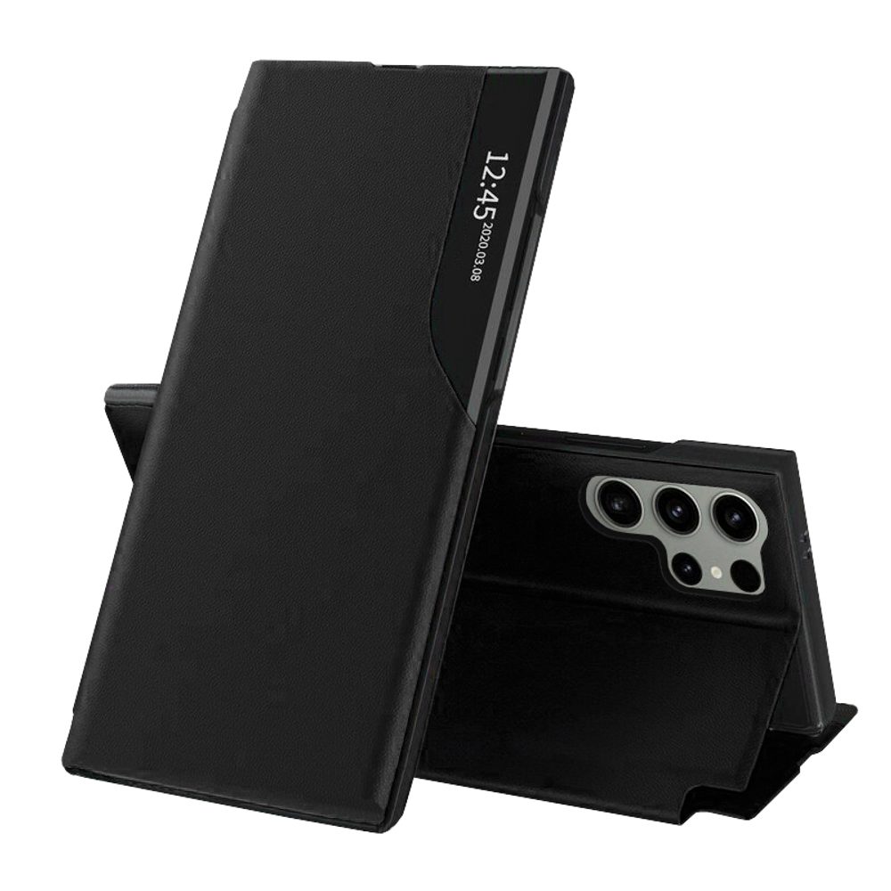 Eco Leather View Case, Samsung Galaxy S25 Ultra, fekete