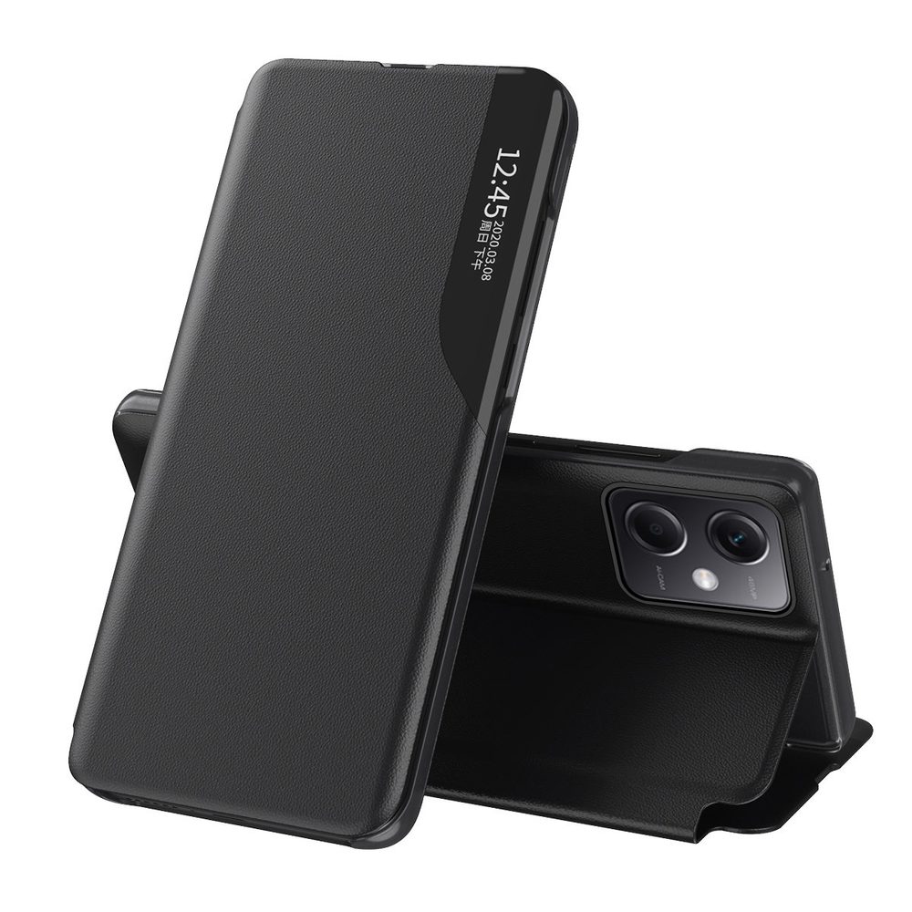 Eco Leather View Case, Xiaomi Redmi Note 12 5G / Poco X5 5G, Neagră