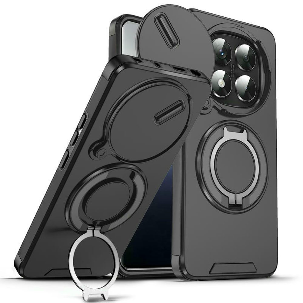 Levně Camslide Stand obal, Xiaomi Redmi Note 14 Pro Plus 5G, černý