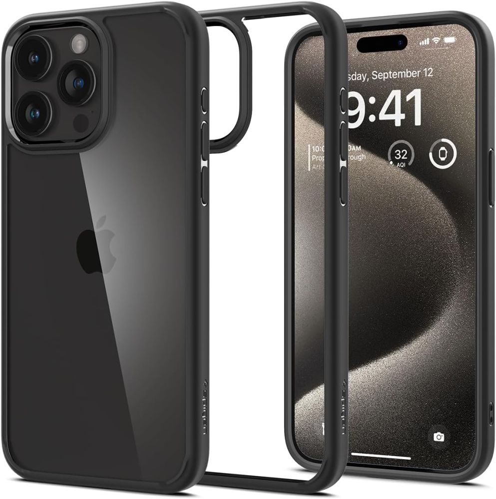 Spigen Ultra Carcasă Hibrid Pentru Mobil, IPhone 15 Pro, Neagră