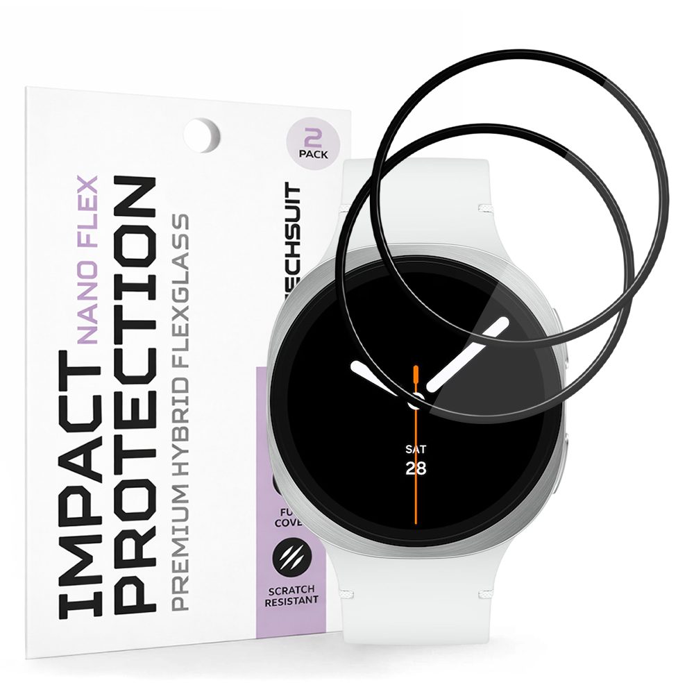 Levně Techsuit Nano Flex, Samsung Galaxy Watch8 44mm, 2 kusy, černé