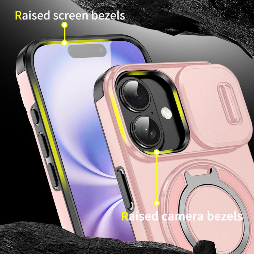 Camslide Stand obal, iPhone 17, ružový