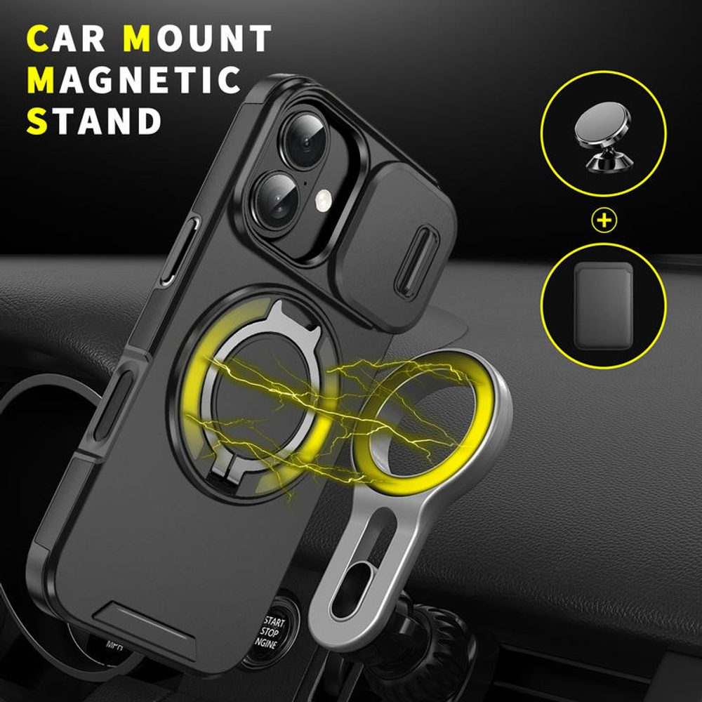 Camslide Stand obal, iPhone 17, čierny