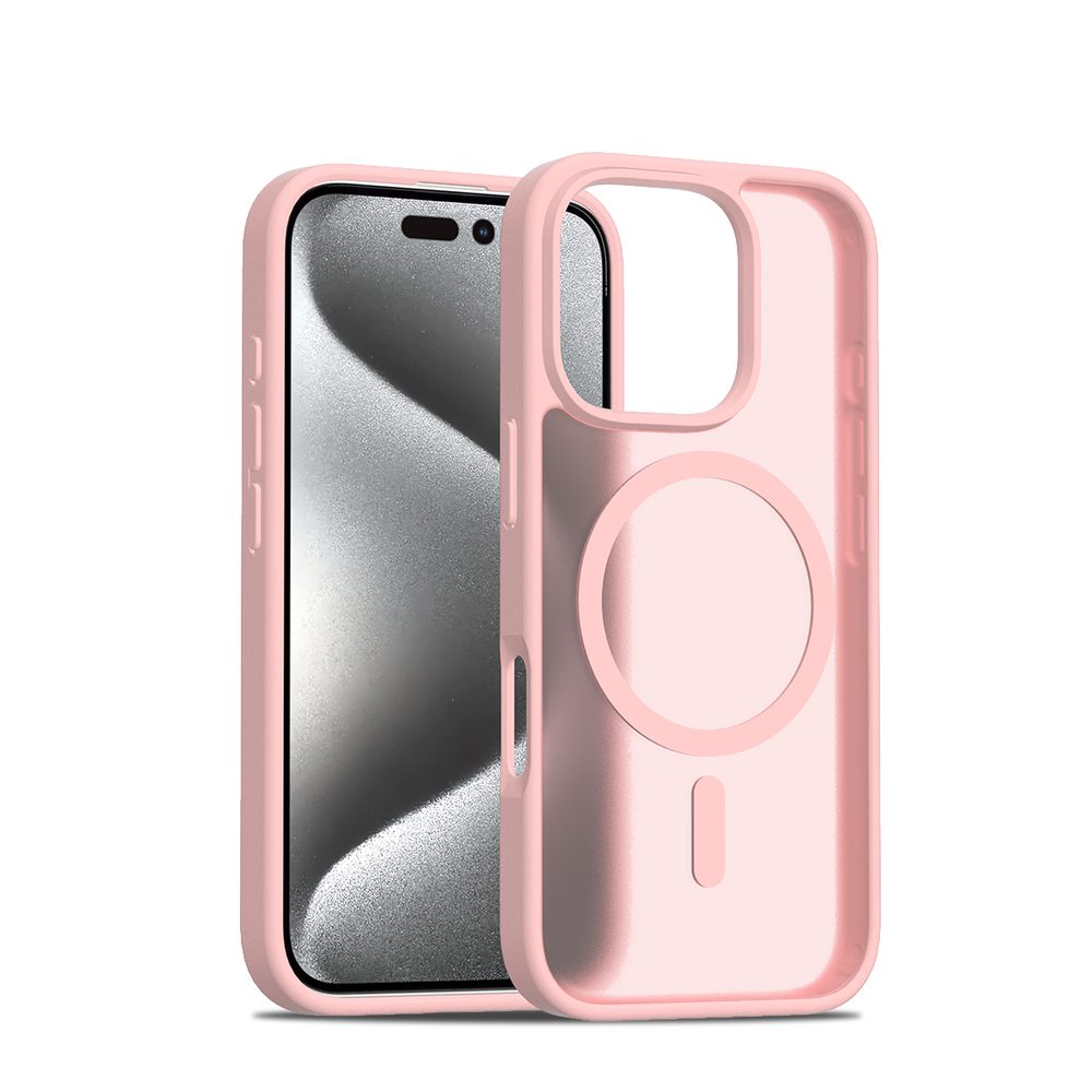 JP MagFit Colour MagSafe tok N52 mágnessel, iPhone 16 Pro, világos rózsaszín